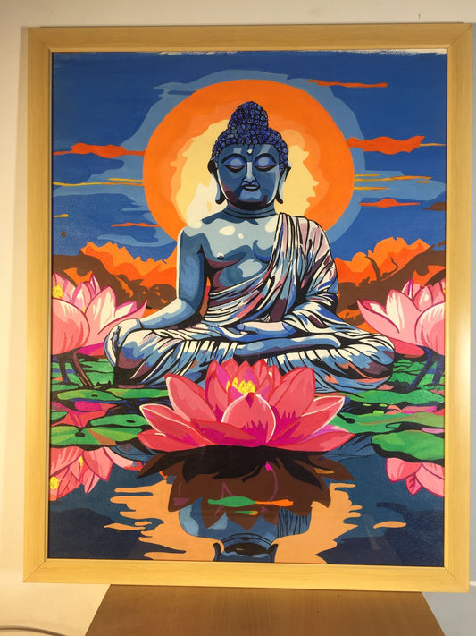 Handmade Canvas Buddha Painting – Spiritual Wall Art for Peace & Serenity