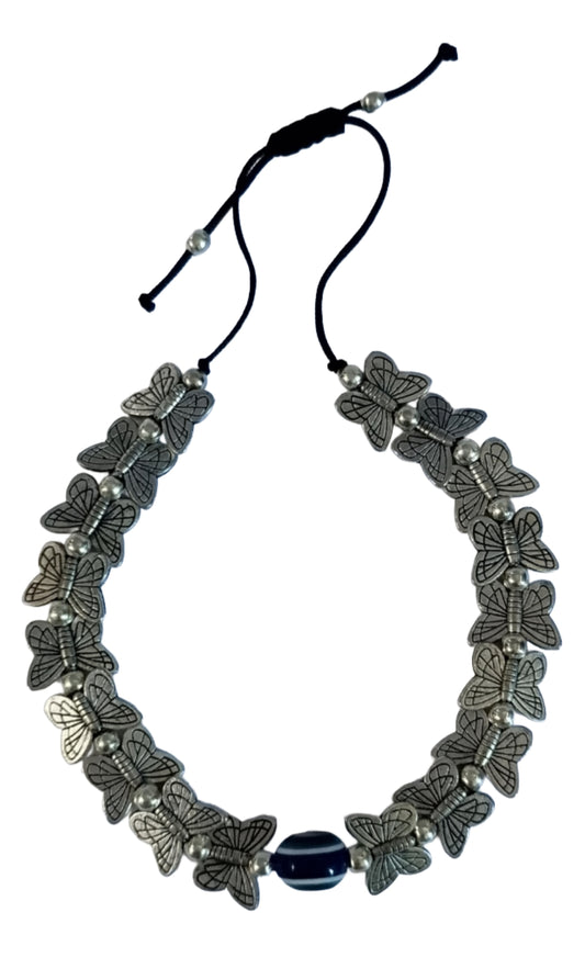 Butterfly Traditional Oxidized Silver Bracelet For Women & Girl | German Silver Metal Bracelet for Women & Girls |